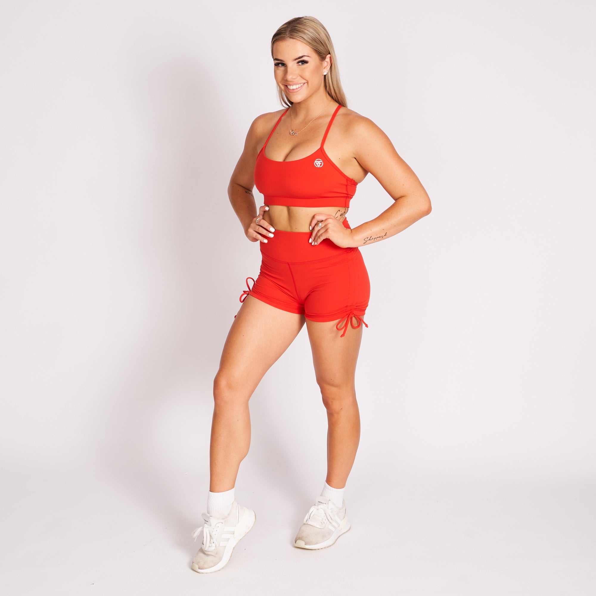 Contour Scrunch Booty Shorts - Red