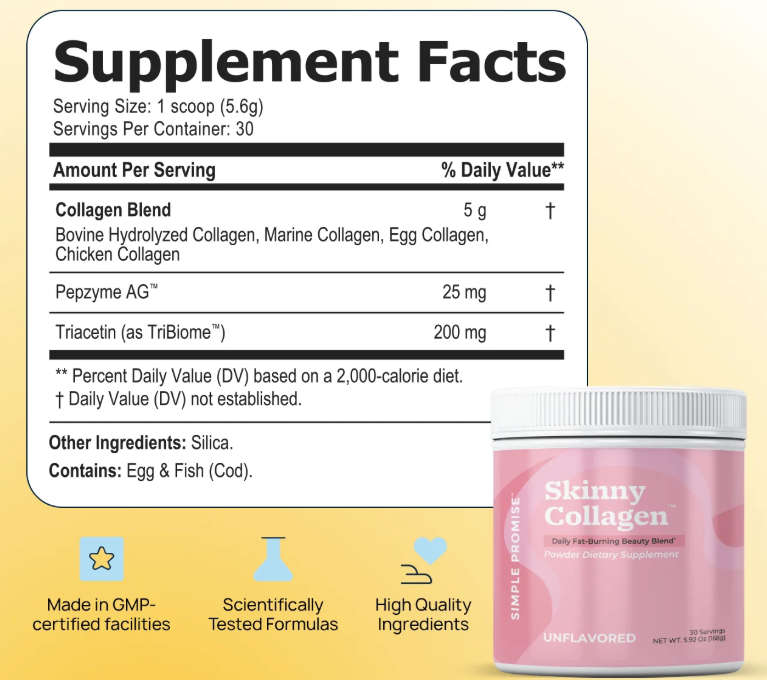 Skinny Collagen suppement facts